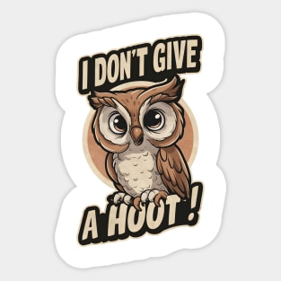 Charming Owl: I Don't Give A Hoot Sticker